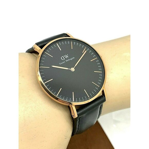 Daniel Wellington Womens Watch DW00100139 Rose Gold Black Dial 36mm Leather Band main image 5